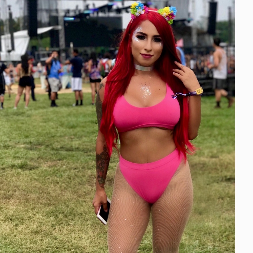 Pink two piece bikini